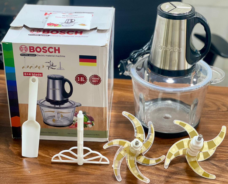 خردکن و غذاساز بوش بوش-6 تیغه طلایی و 6 تیغه زاپاس و همزن قدرت 3800Wوات- مدل BSI 888