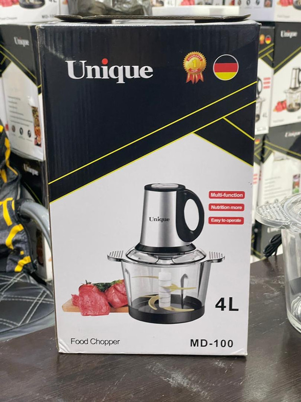 خردکن غذاساز یونیک- ظرفیت 4 لیتری 6 تیغه تیتانیوم طلایی قدرت 3500W وات مدل MD-100