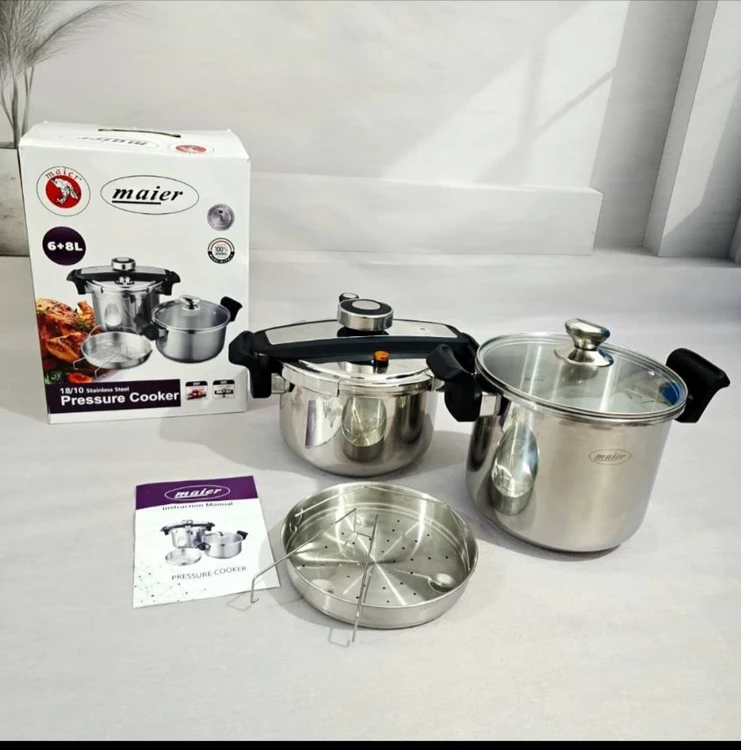 زودپز دوقلو مایر با ظرفیت 6 و 8 لیتر مدل MR-886