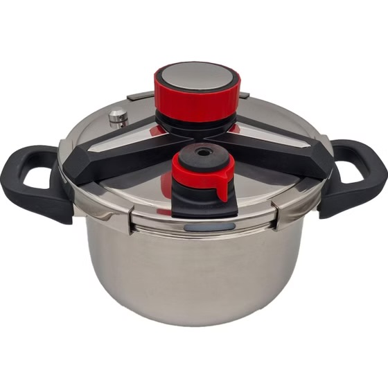 زود پز 6 لیتری یونیک- درب کلیپسی+ درب شیشه ای- مدل UN-06