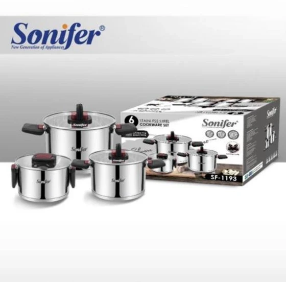 سرویس زودپز استیل ۶ پارچه سونیفر مدل SF-1193 است