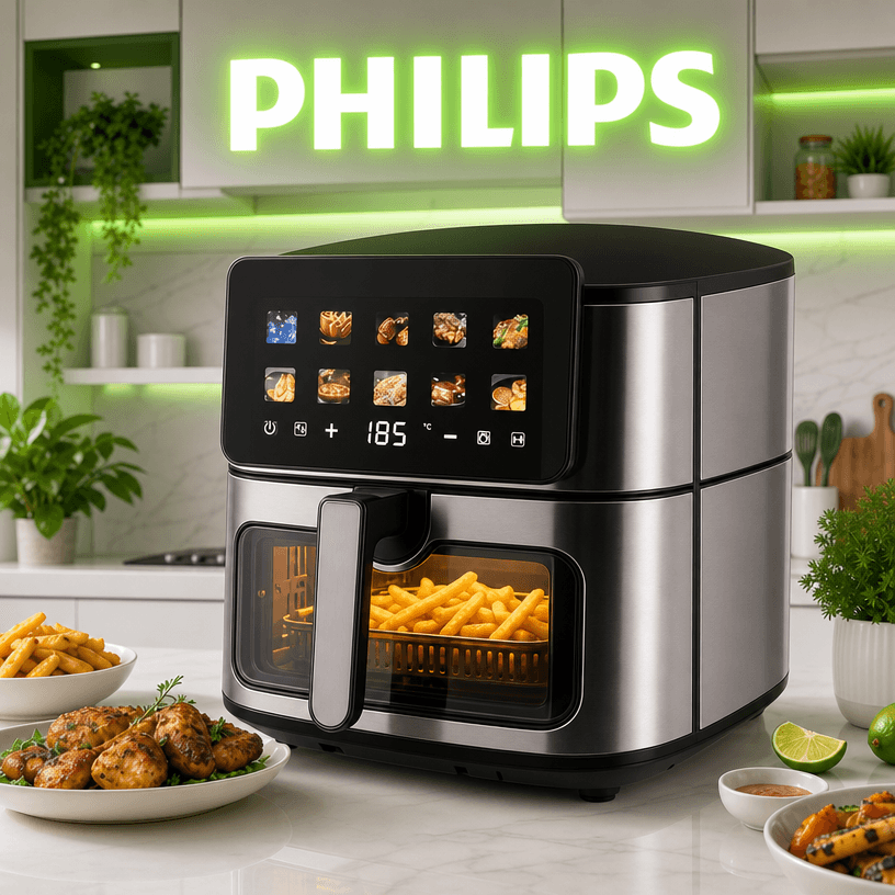 سرخ کن دوالنمت فیلیپس- ظرفیت 14 لیتری تمام‌ استیل جلو پنجره ای مانیتور دار- قدرت 3000W وات مدل RB.S 2025