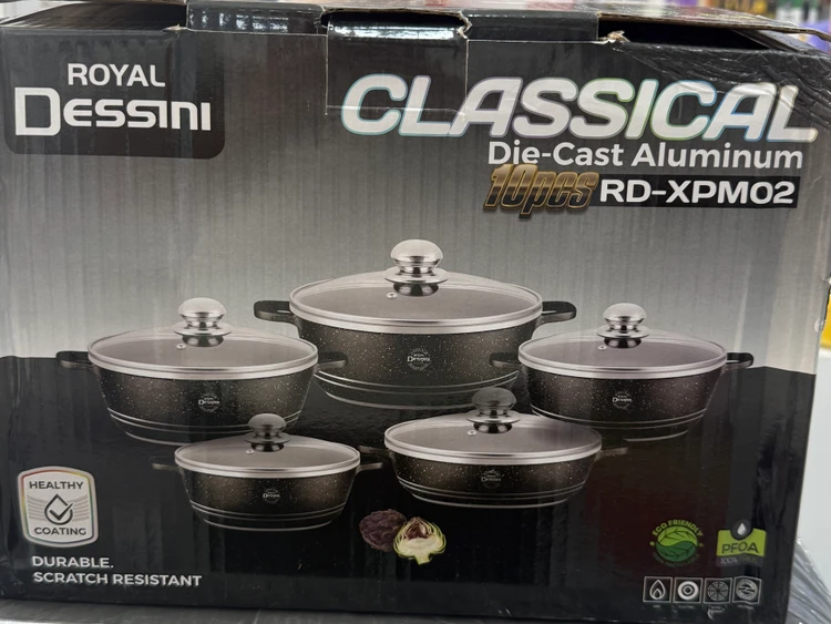 سرویس قابلمه ۱۰ پارچه رویال دسینی مدل Classical RD-XPM02 آلومینیوم دایکست نچسب