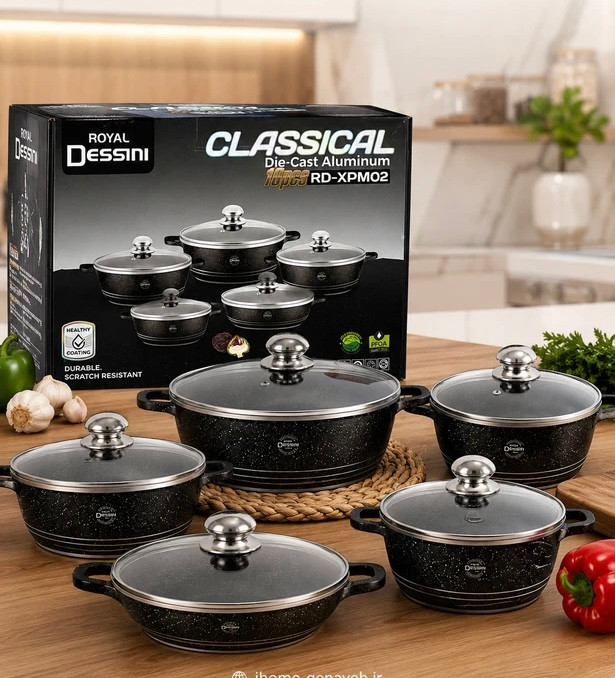 سرویس قابلمه ۱۰ پارچه رویال دسینی مدل Classical RD-XPM02 آلومینیوم دایکست نچسب