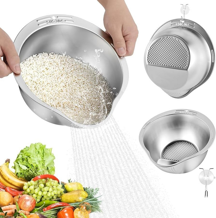 آبکش برنج شور استیل تکی درب دار یونیک لایف اصلی وارداتی