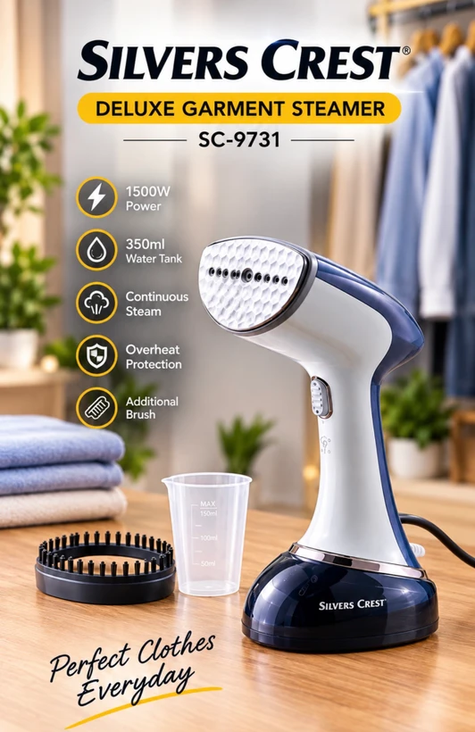 بخارگر لباس سیلور کرست مدل SC-9731 توان 1500 وات | مخزن 350 میلیلیتر