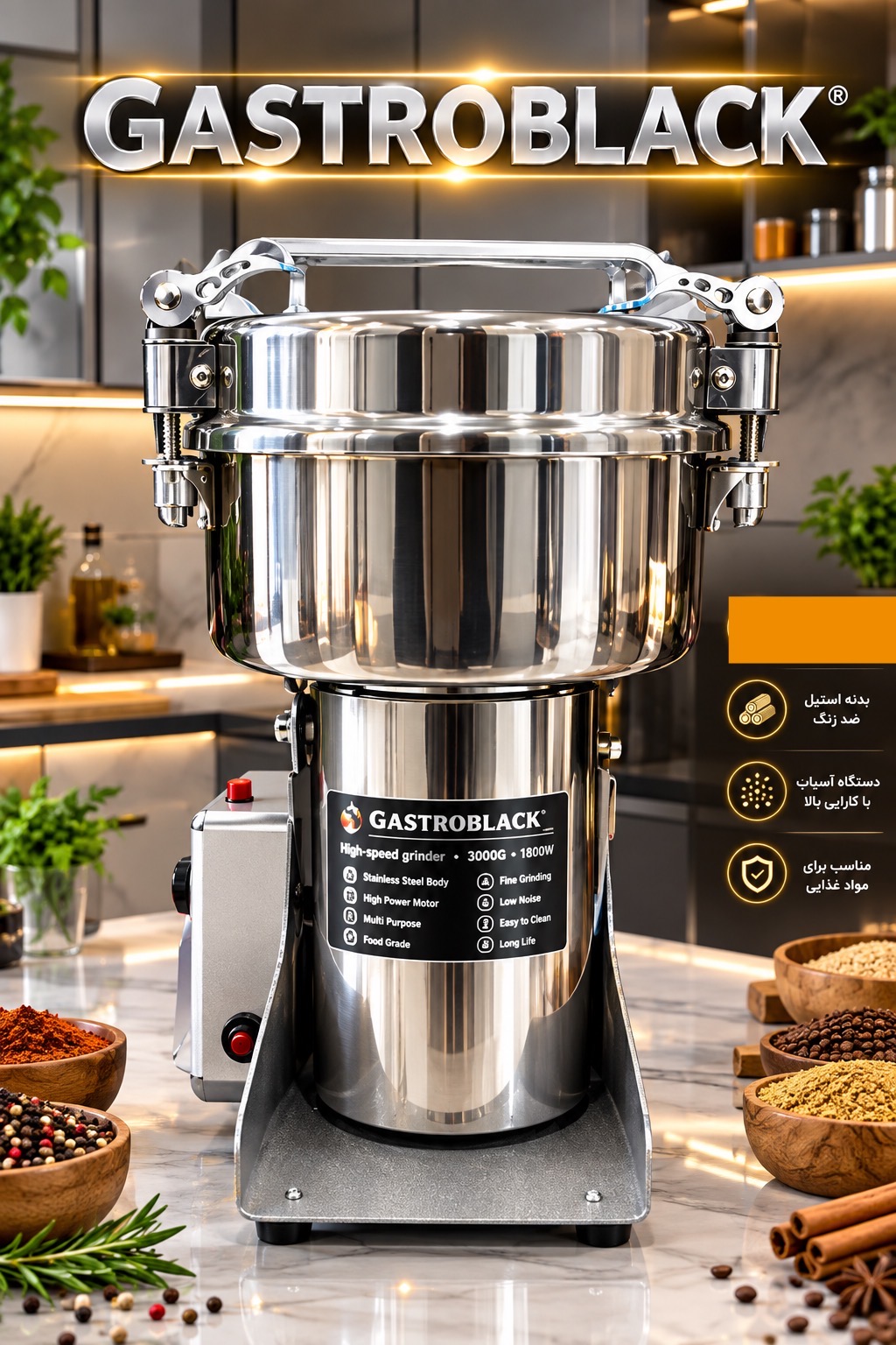 آسیاب صنعتی 1500 گرمی گاستوربک آلمان- مدل GB-6060
