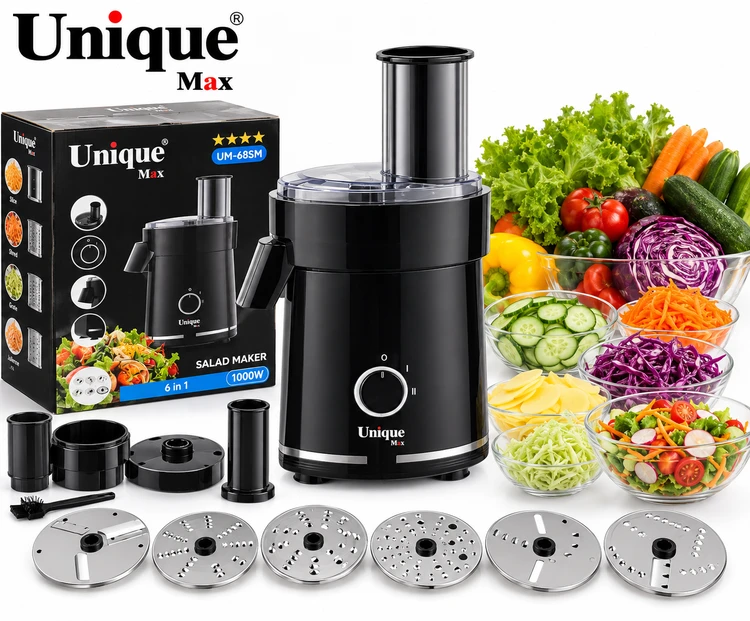 خردکن و سالادساز Unique Max UM-68SM – توان 1000 وات، 6 کاره